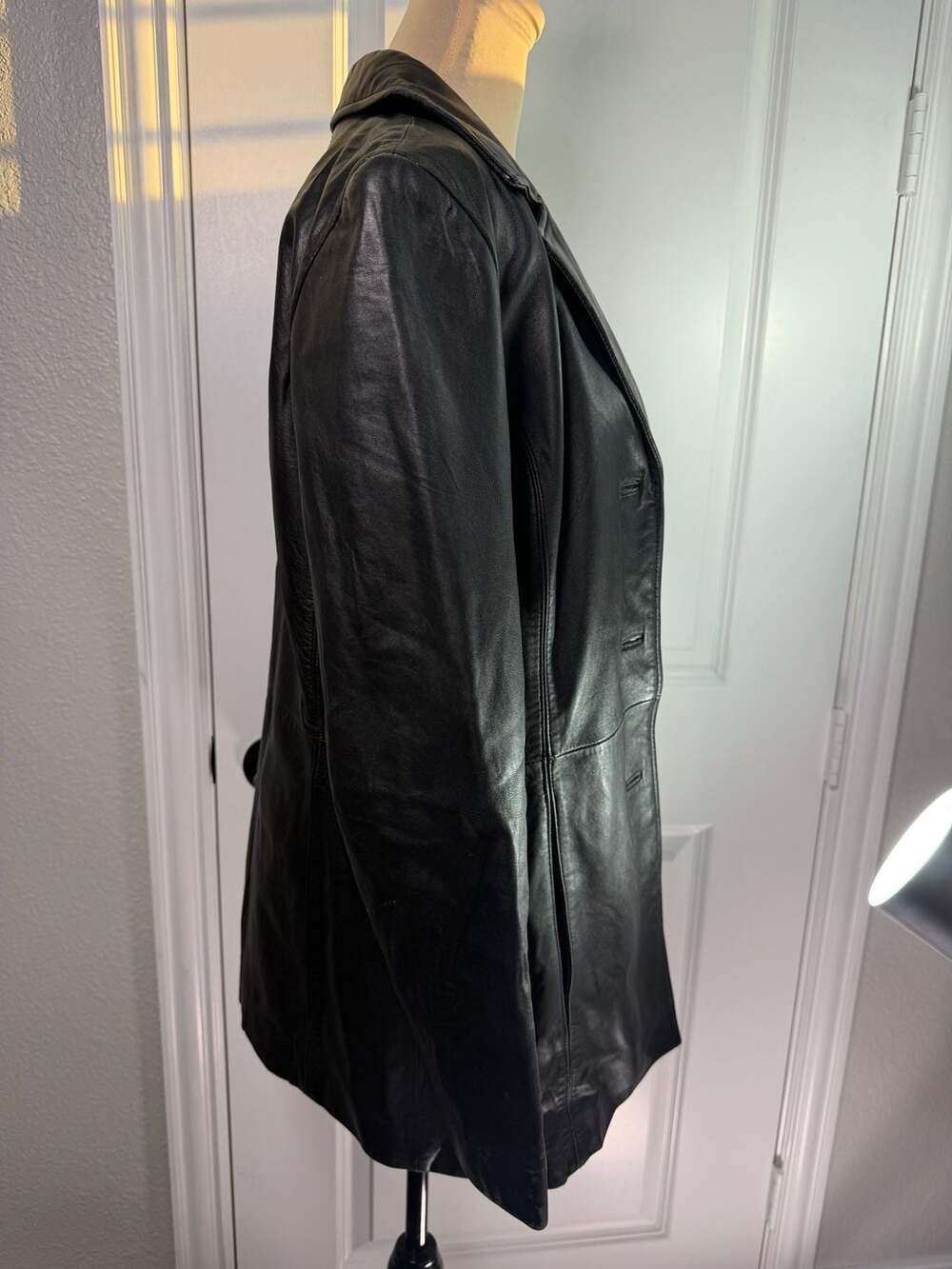 Jacqueline Ferrar Leather Jacket Size Medium Black Lambskin Blazer - Picture 4 of 8